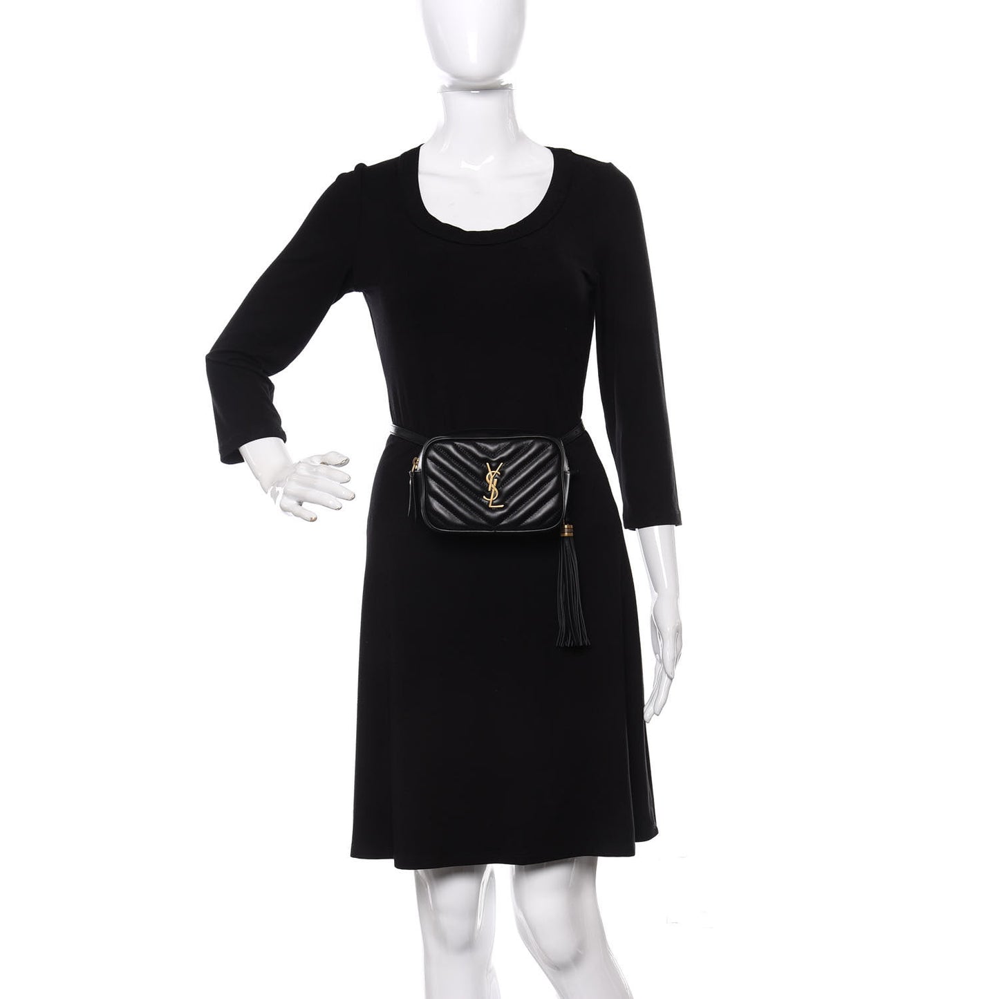 Calfskin Matelasse Monogram Lou Belt Bag Black