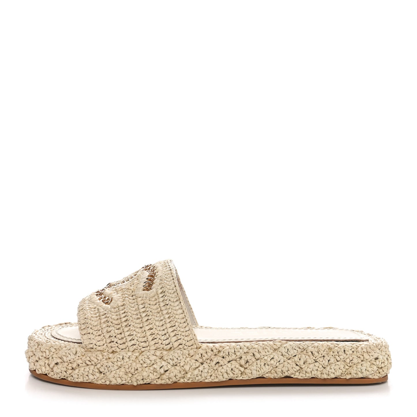 Raffia CC Espadrille Slip On Sandals 37 Beige