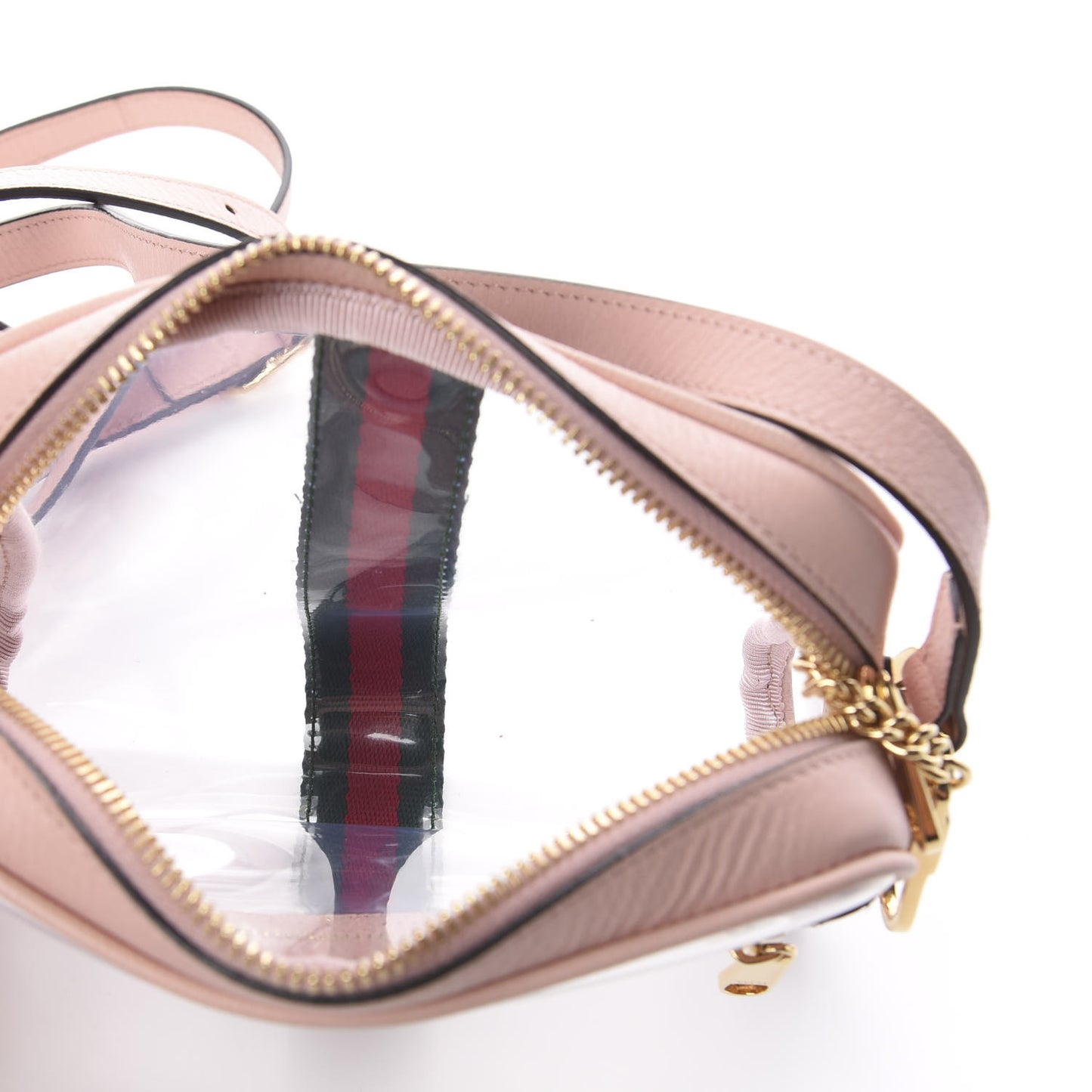 Vinyl Web Mini Ophidia Transparent Shoulder Bag Perfect Pink