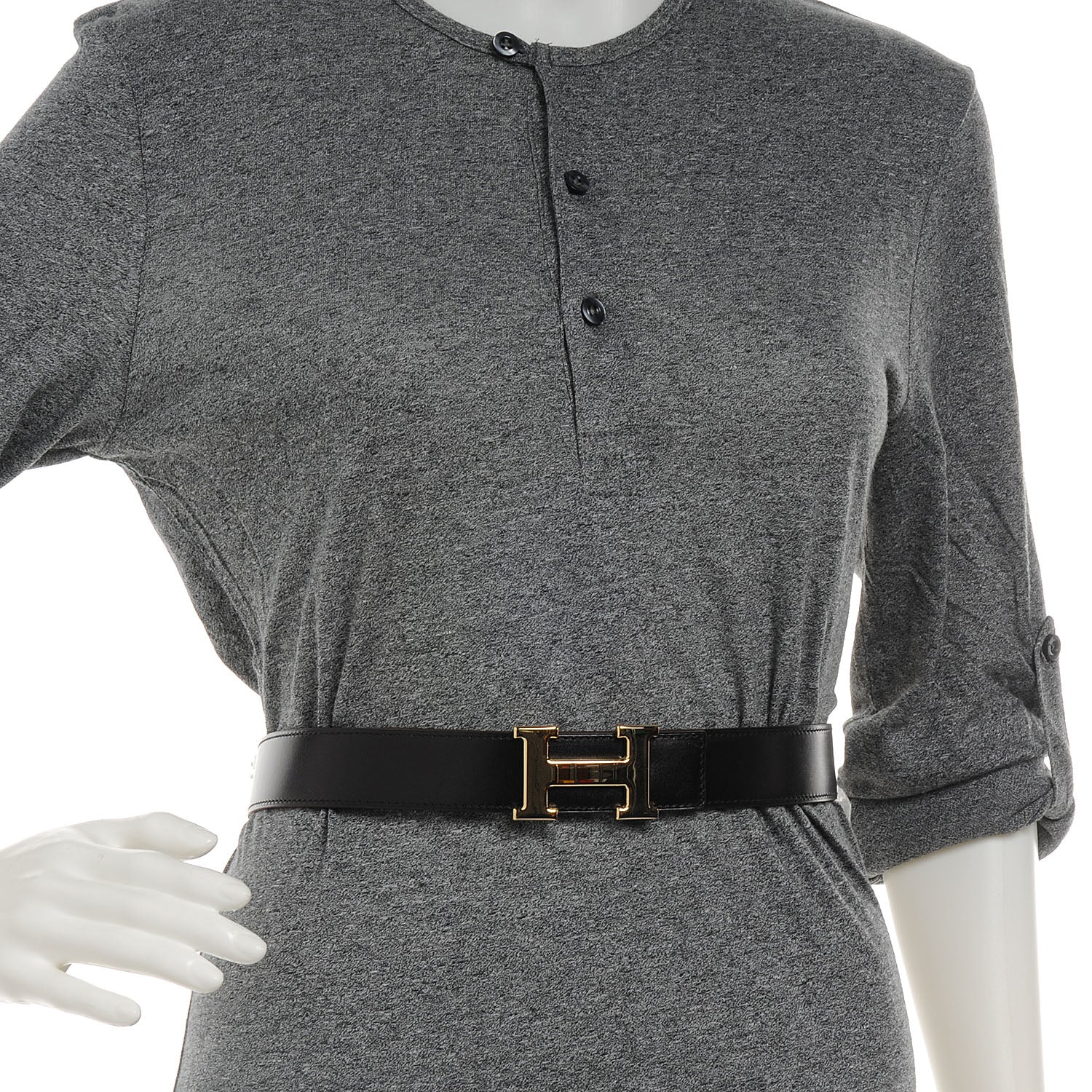 Hermes Box Clemence Reversible Constance 32mm H Belt 100 Noir Ebene 2 of 6