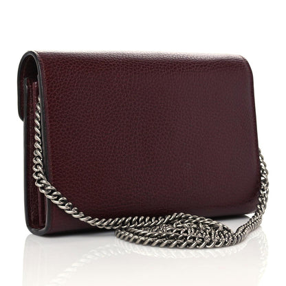Gucci Dollar Calfskin Crystal Mini Dionysus Chain Wallet Vintage Bordeaux 3 of 14