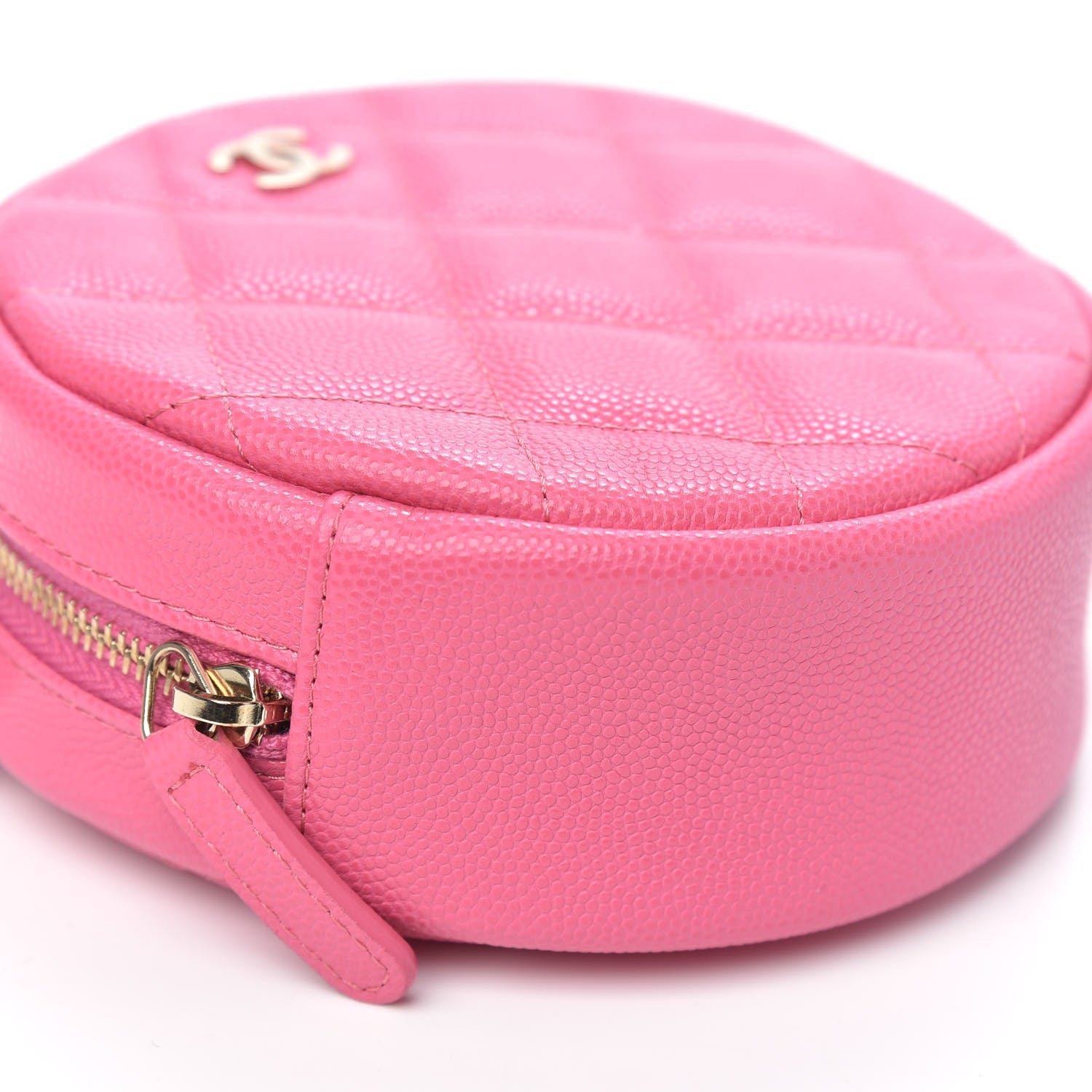 Chanel Caviar Quilted Round Clutch With Chain Pink 8 of 10