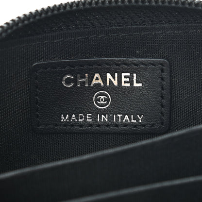 Chanel Lambskin Quilted Zip Around Boy Coin Purse Wallet Black 10 of 15