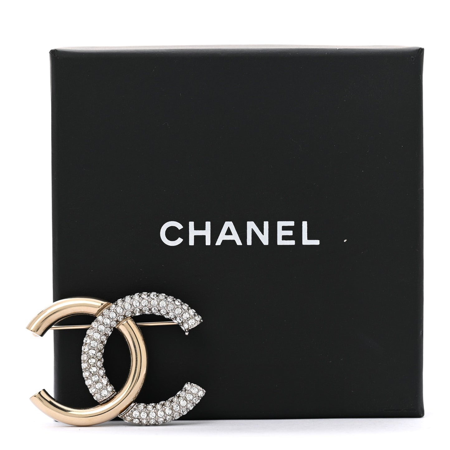 Crystal CC Brooch Light Gold Light Gold