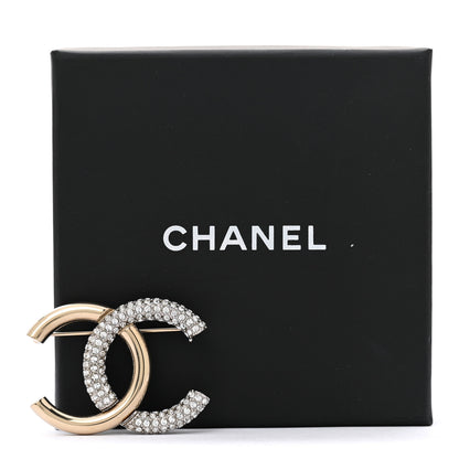 Chanel Crystal CC Brooch Light Gold Light Gold 4 of 4