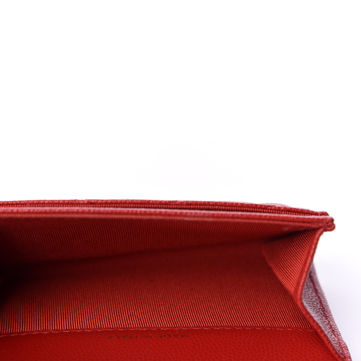 Chanel Caviar Quilted Flap Card Holder Wallet Red 4 of 10