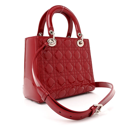 Christian Dior Patent Cannage Medium Lady Dior Red 3 of 13