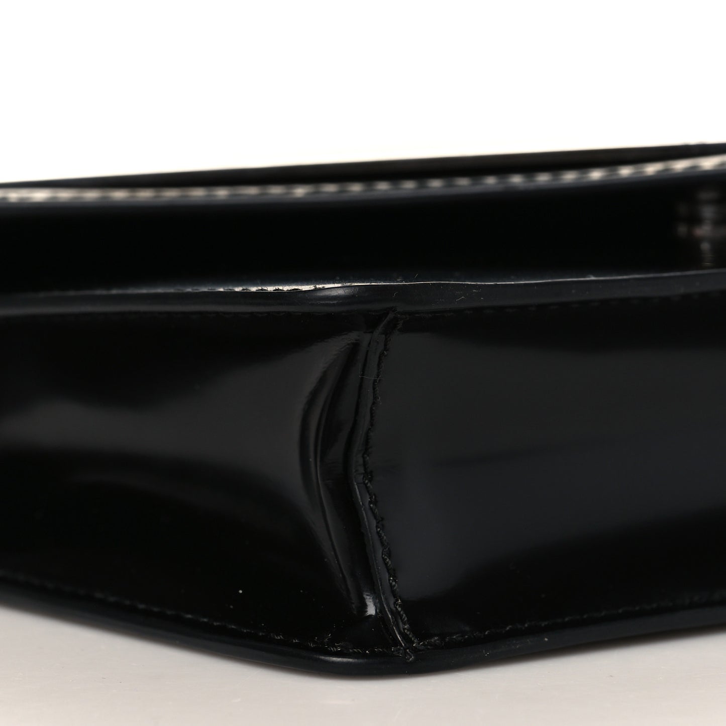 Spazzolato Triangle Logo Plate Flap Chain Crossbody Bag Black