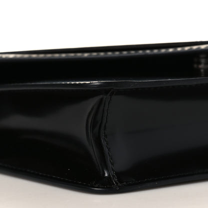 Prada Spazzolato Triangle Logo Plate Flap Chain Crossbody Bag Black 7 of 8