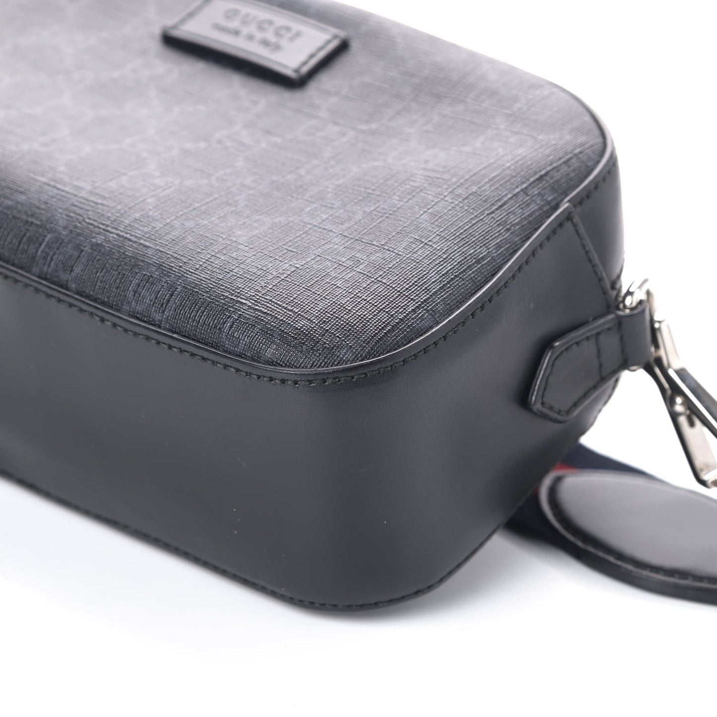 GG Supreme Monogram Web Shoulder Bag Black Grey
