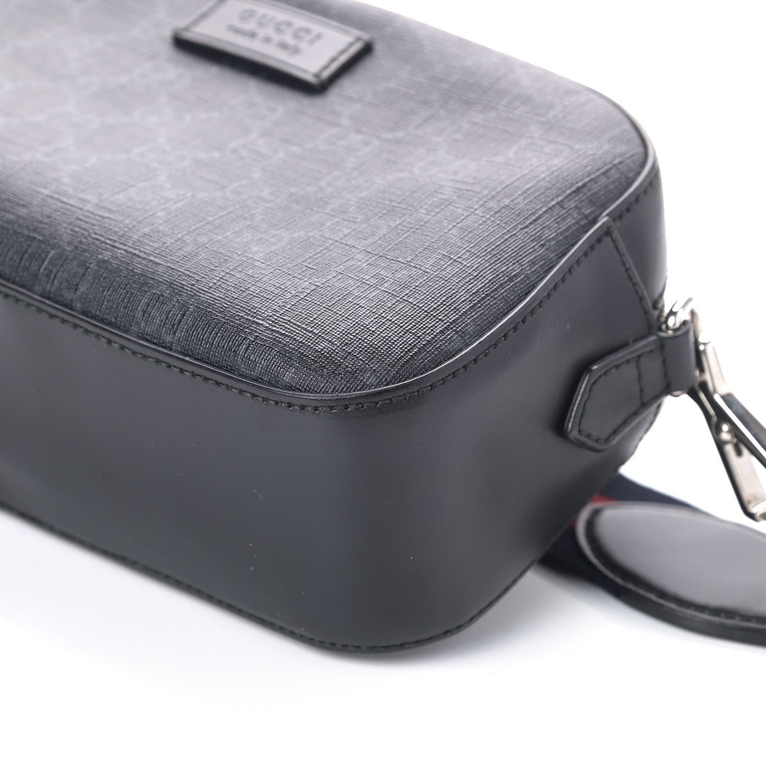 Gucci GG Supreme Monogram Web Shoulder Bag Black Grey 8 of 8