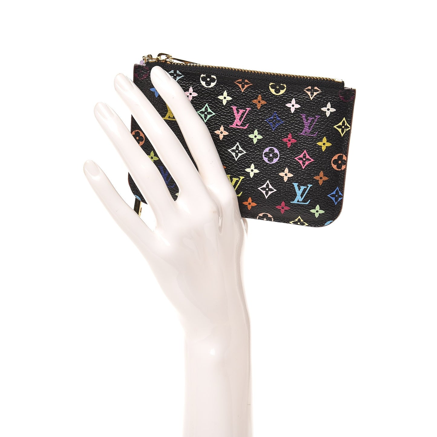 Monogram Multicolor Key Pouch Black Violet