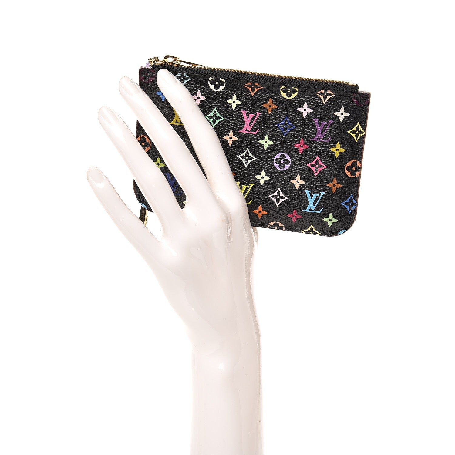 Louis Vuitton Monogram Multicolor Key Pouch Black Violet 2 of 7