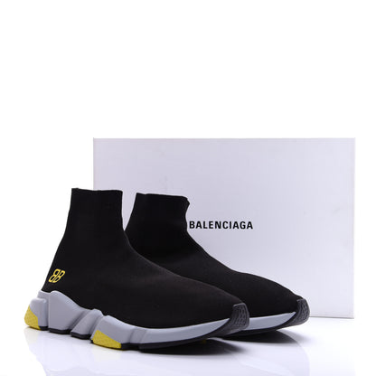 Balenciaga Neoprene Knit BB Mens Speed Sneakers 45 Black Grey Yellow 11 of 11