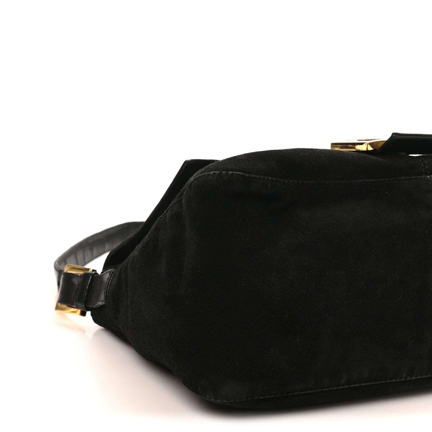 Suede Mama Baguette Black