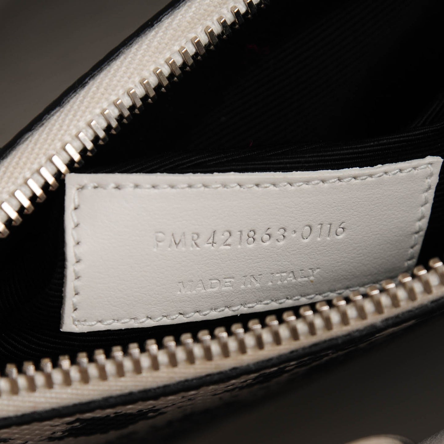 Grained Calfskin Baby Sac De Jour White Black