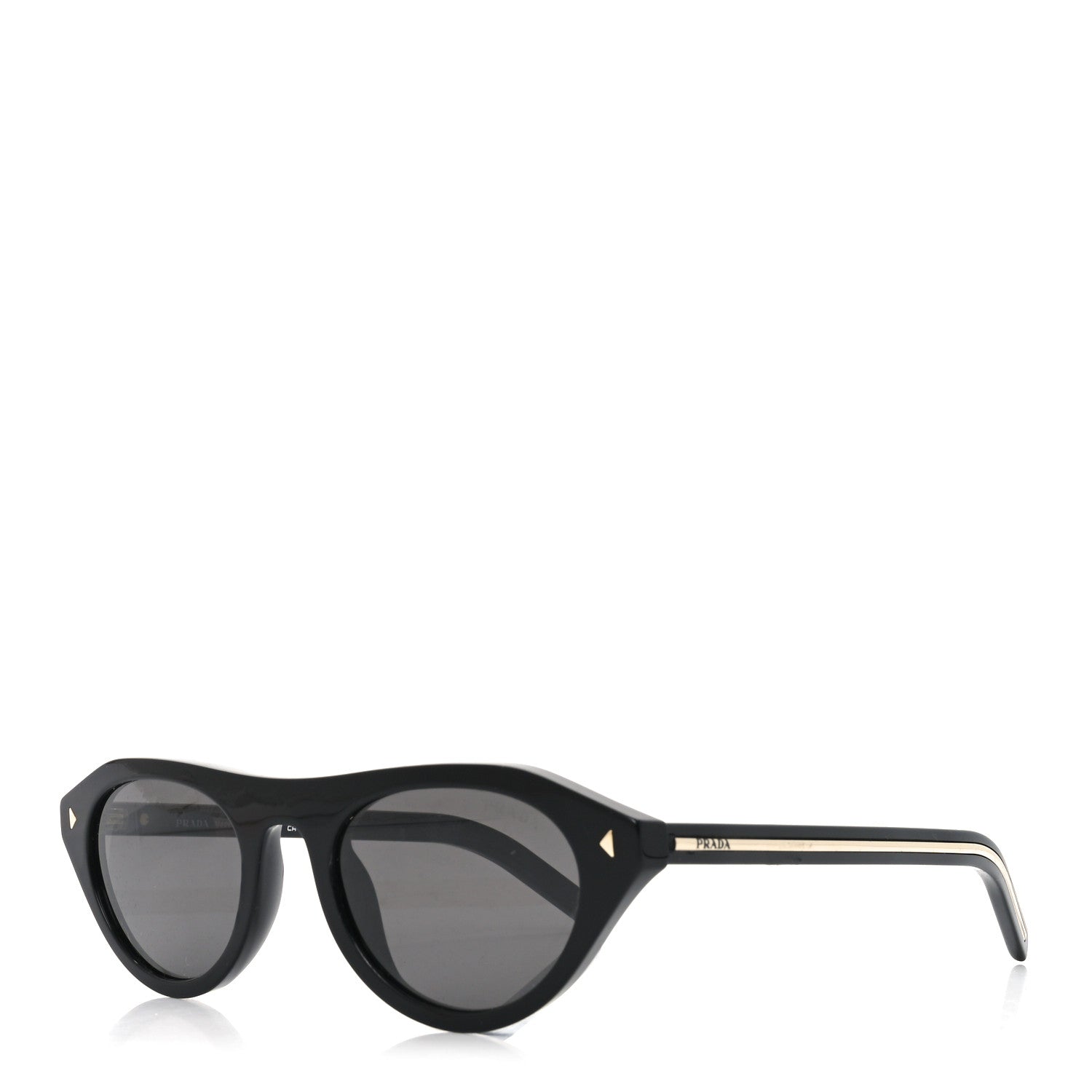 Prada Acetate Iconic Metal Plaque Sunglasses SPR B15 Black 1 of 7