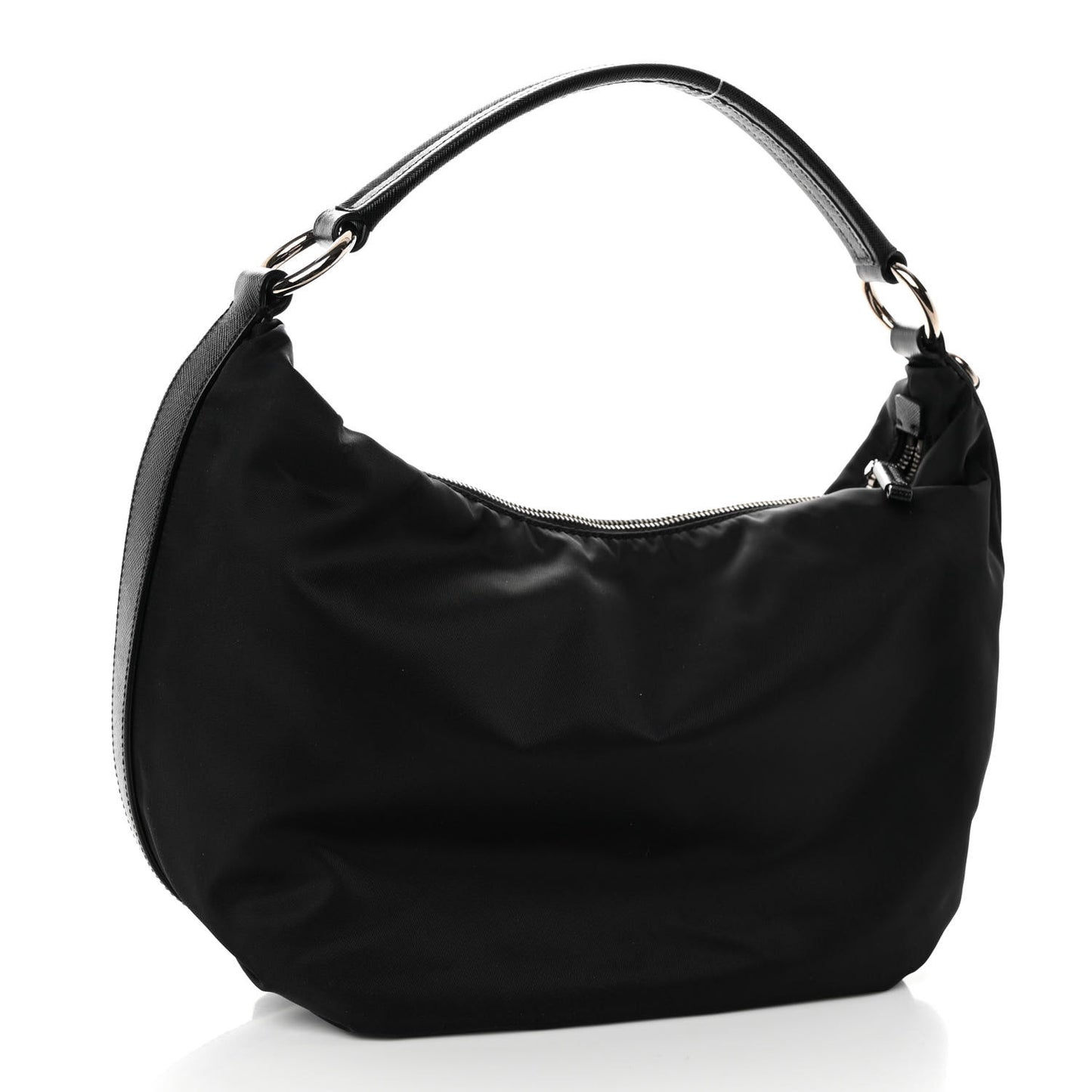 Tessuto Nylon Saffiano Sacca Shoulder Bag Black