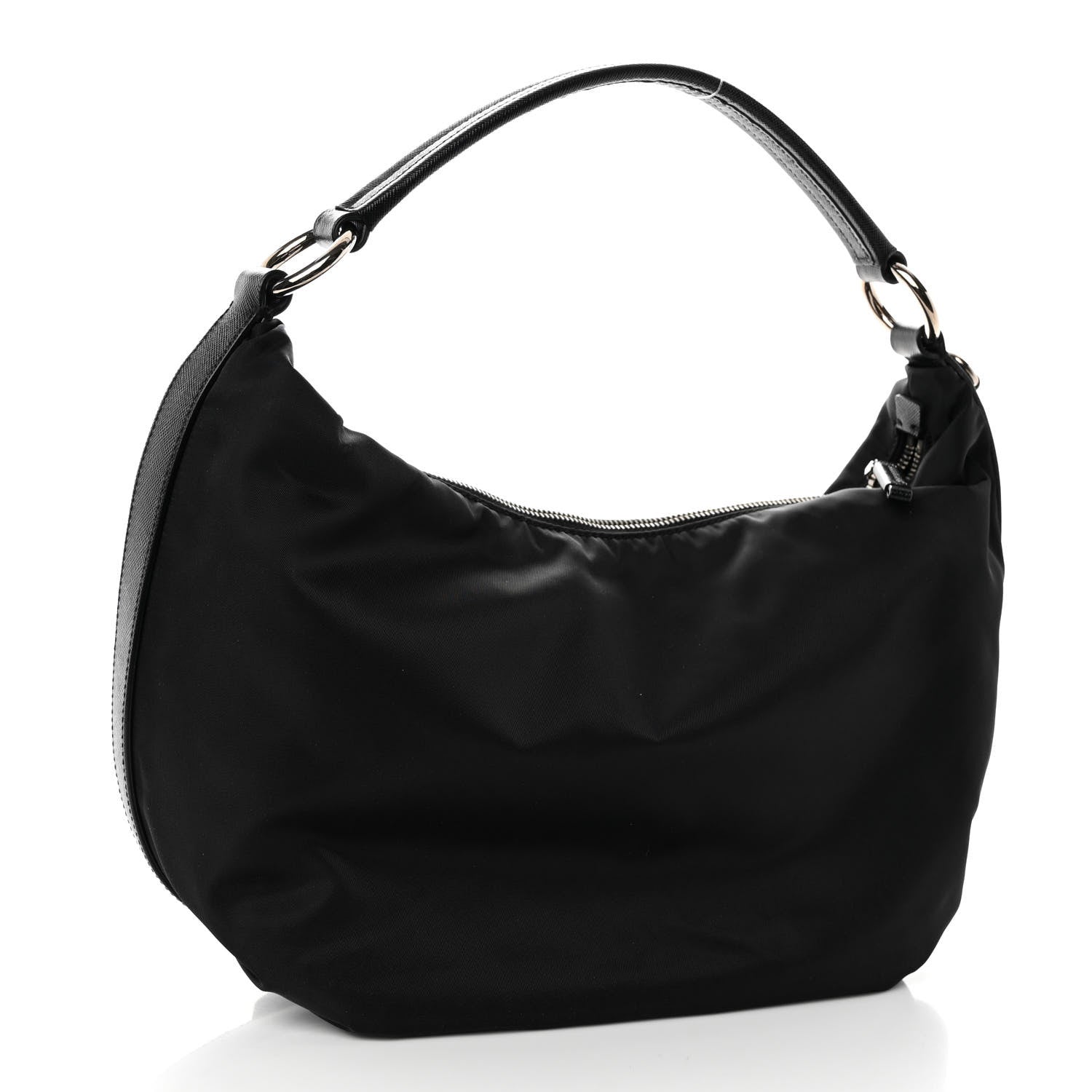 Prada Tessuto Nylon Saffiano Sacca Shoulder Bag Black 3 of 9