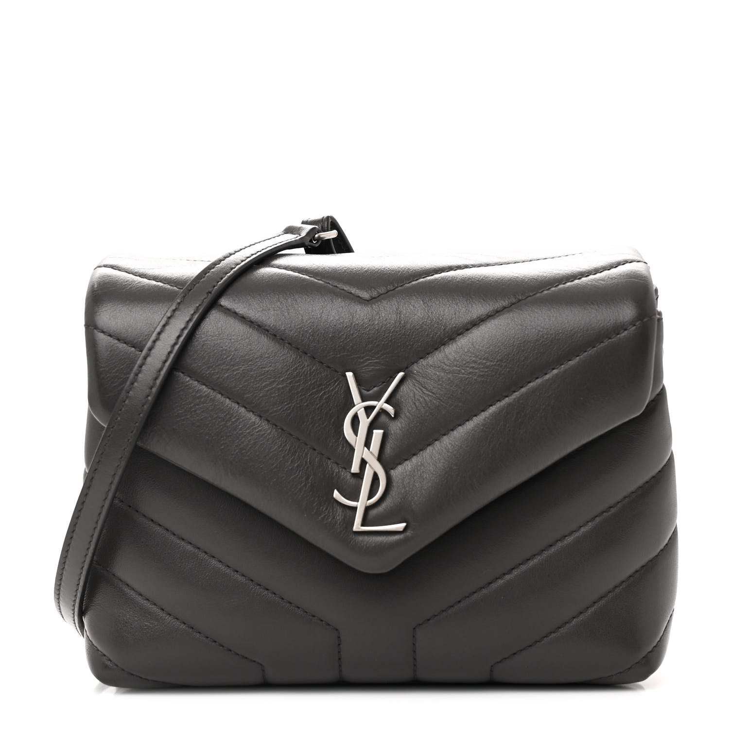 Saint Laurent Calfskin Y Quilted Monogram Toy Loulou Crossbody Bag Earth 1 of 11