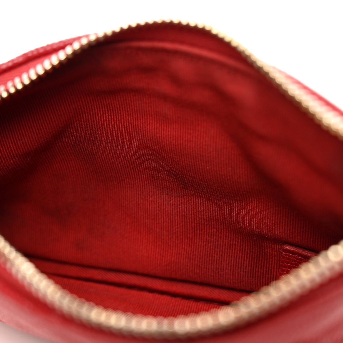 Caviar Quilted Small Cosmetic Case Red