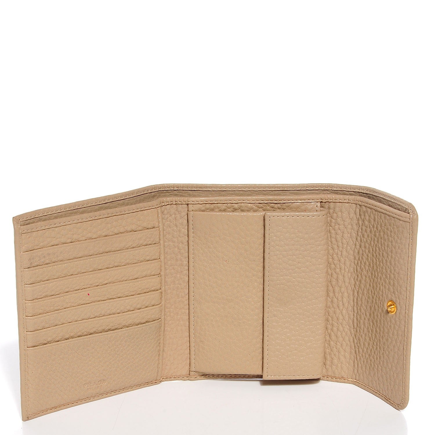 Prada Vitello Daino Compact Wallet Sabbia 7 of 10