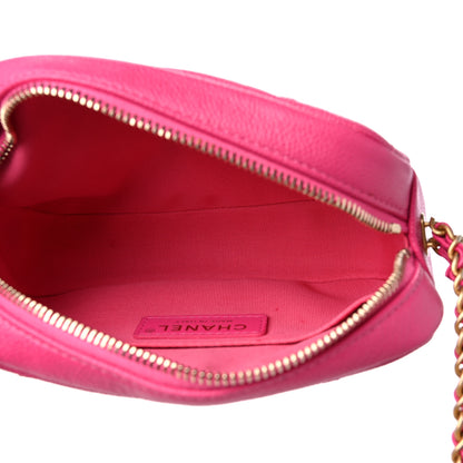Chanel Shiny Caviar Quilted Chain Melody Camera Bag Fuchsia 5 of 10