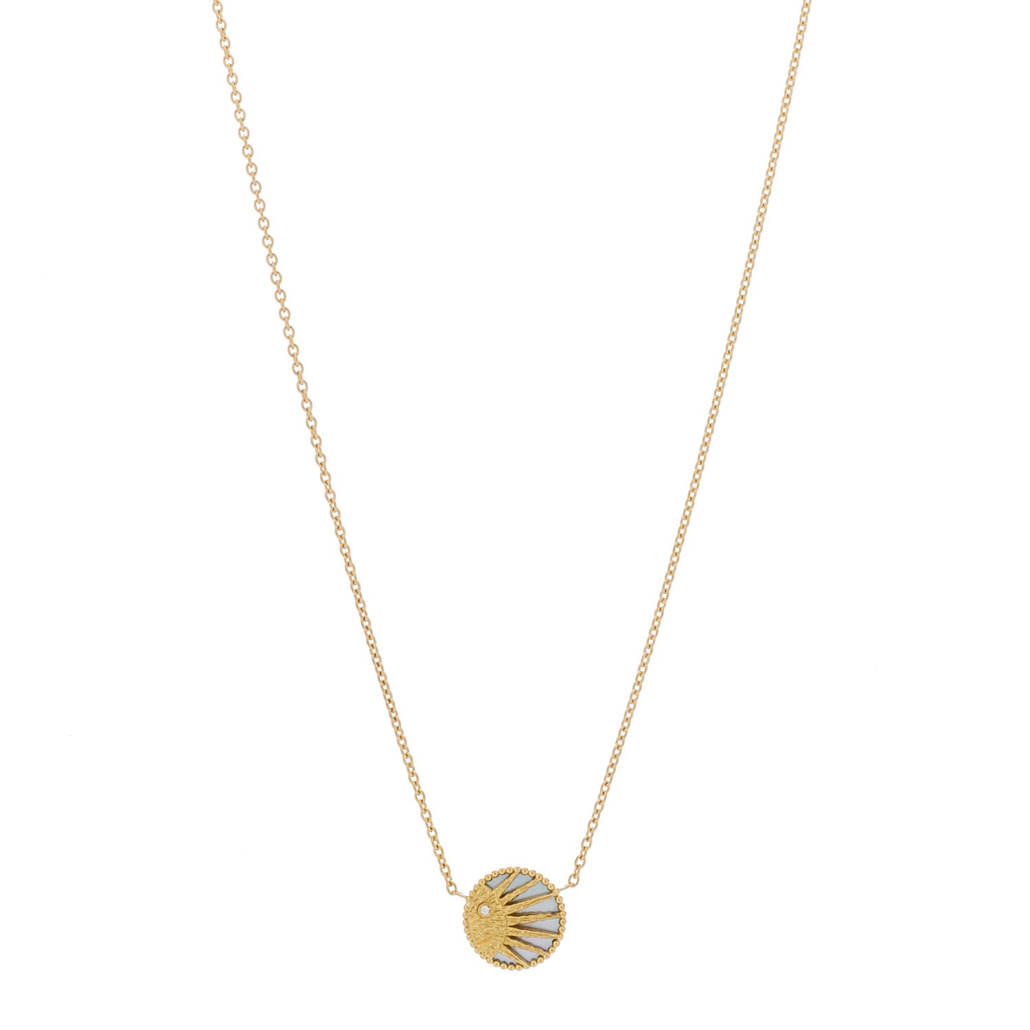 Christian Dior 18K Yellow Gold Diamond Black Onyx Mother of Pearl Rose Celeste Pendant Necklace 1 of 7