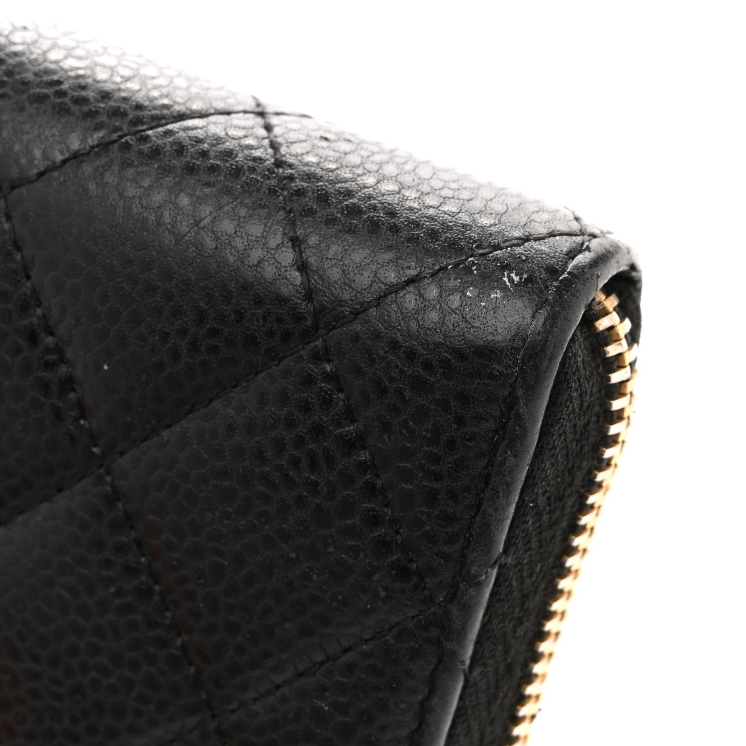 Chanel Caviar Quilted Large Gusset Zip Around Wallet Black 12 of 15