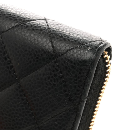 Chanel Caviar Quilted Large Gusset Zip Around Wallet Black 12 of 15