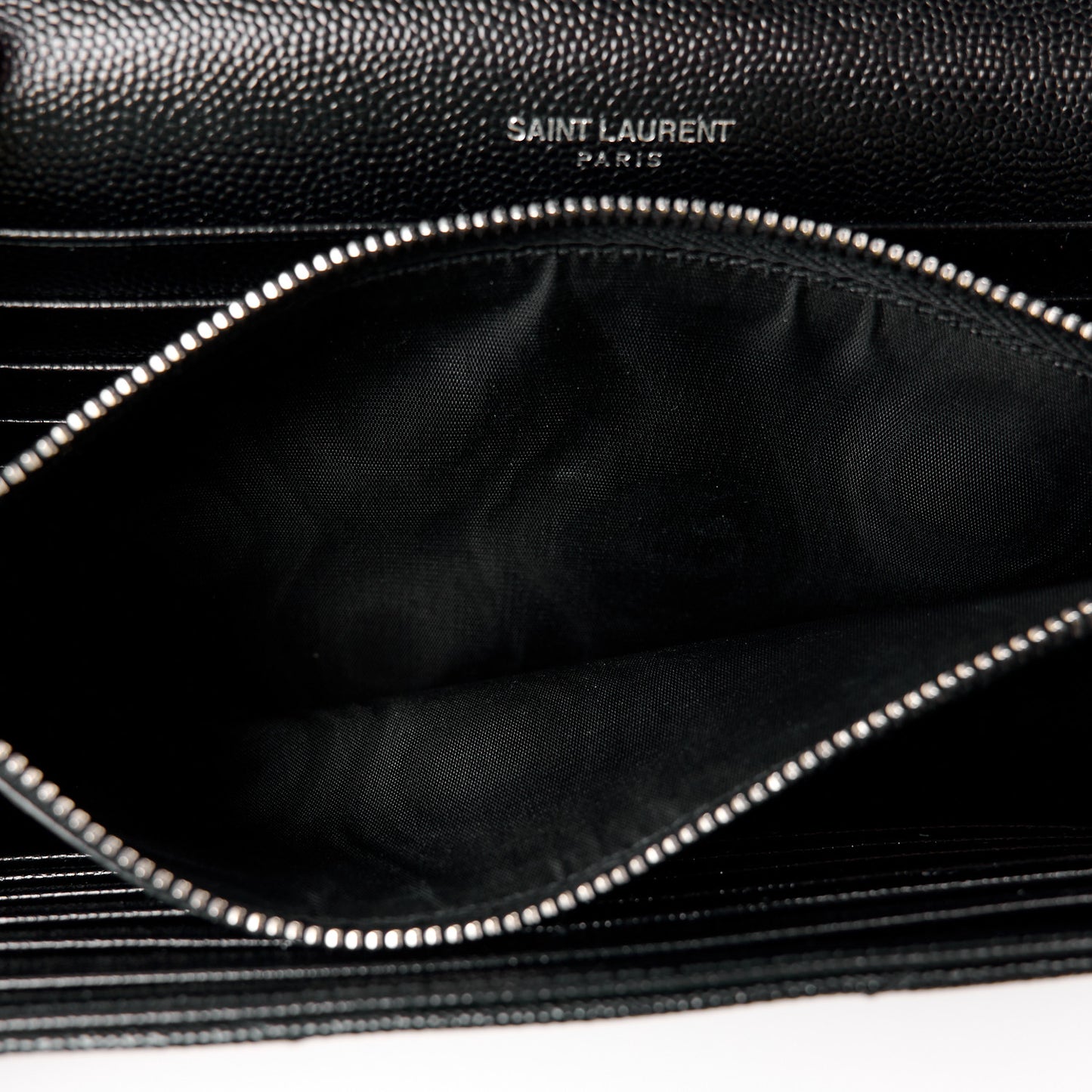 Grain De Poudre Matelasse Chevron Monogram Chain Wallet Black