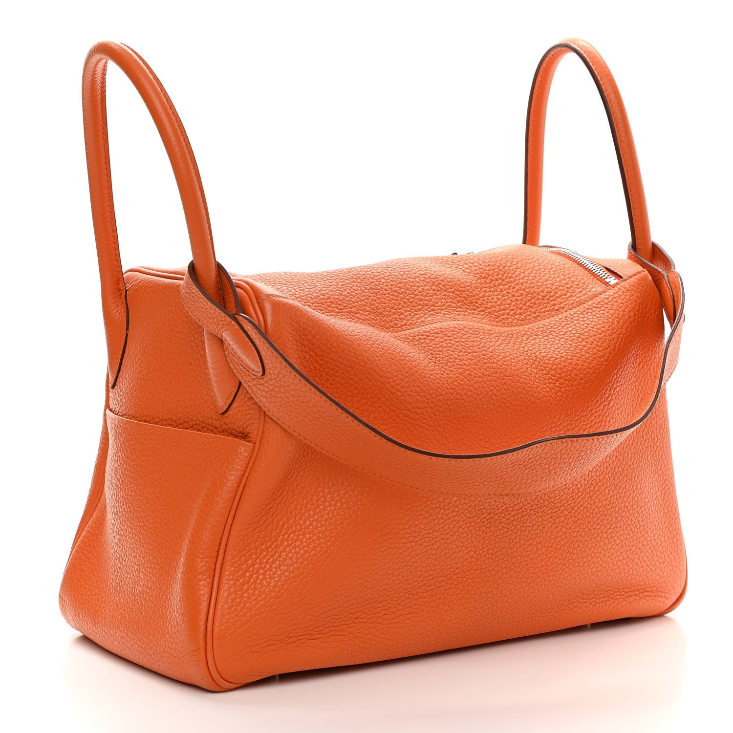 Hermes Taurillon Clemence Lindy 34 Orange 3 of 12
