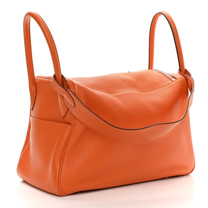 Hermes Taurillon Clemence Lindy 34 Orange 3 of 12