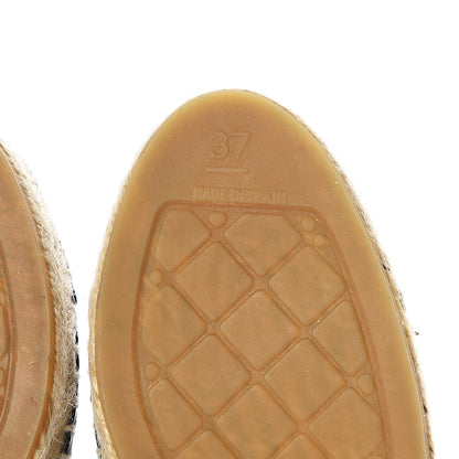 Chanel Goatskin Patent CC Espadrille Mules 37 Black 9 of 11