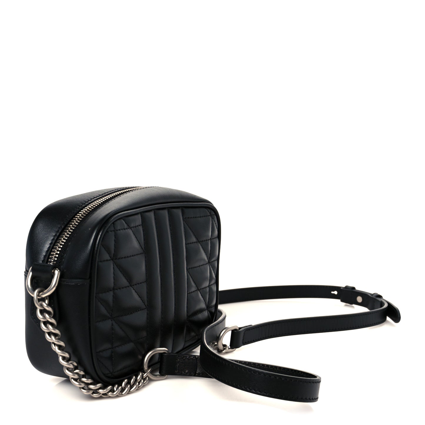 Calfskin Matelasse Aria Mini GG Marmont Chain Shoulder Bag Black