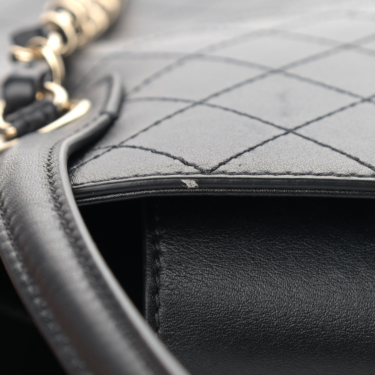 Chanel Calfskin Stitched Shopping Tote Black 17 of 18