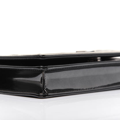 Christian Dior Metallic Patent Micro-Cannage Diorama Wallet on Chain Pouch Onyx Black 6 of 17