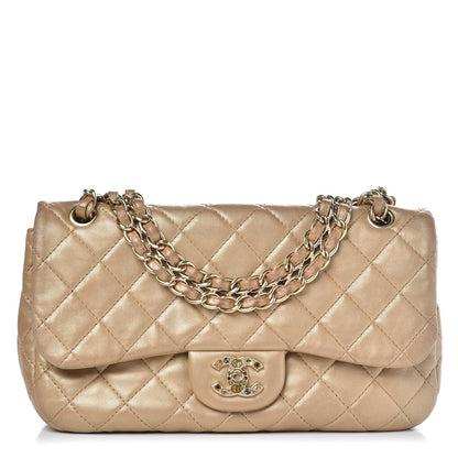 Chanel Metallic Lambskin Quilted Medium Precious Jewel Single Flap Gold 1 of 17