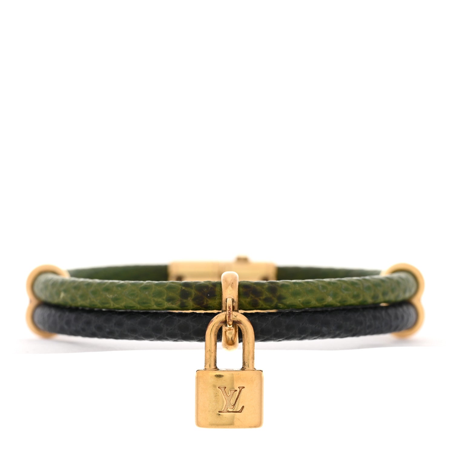 Louis Vuitton Snakeskin Keep It Twice Bracelet Blue Green 1 of 6