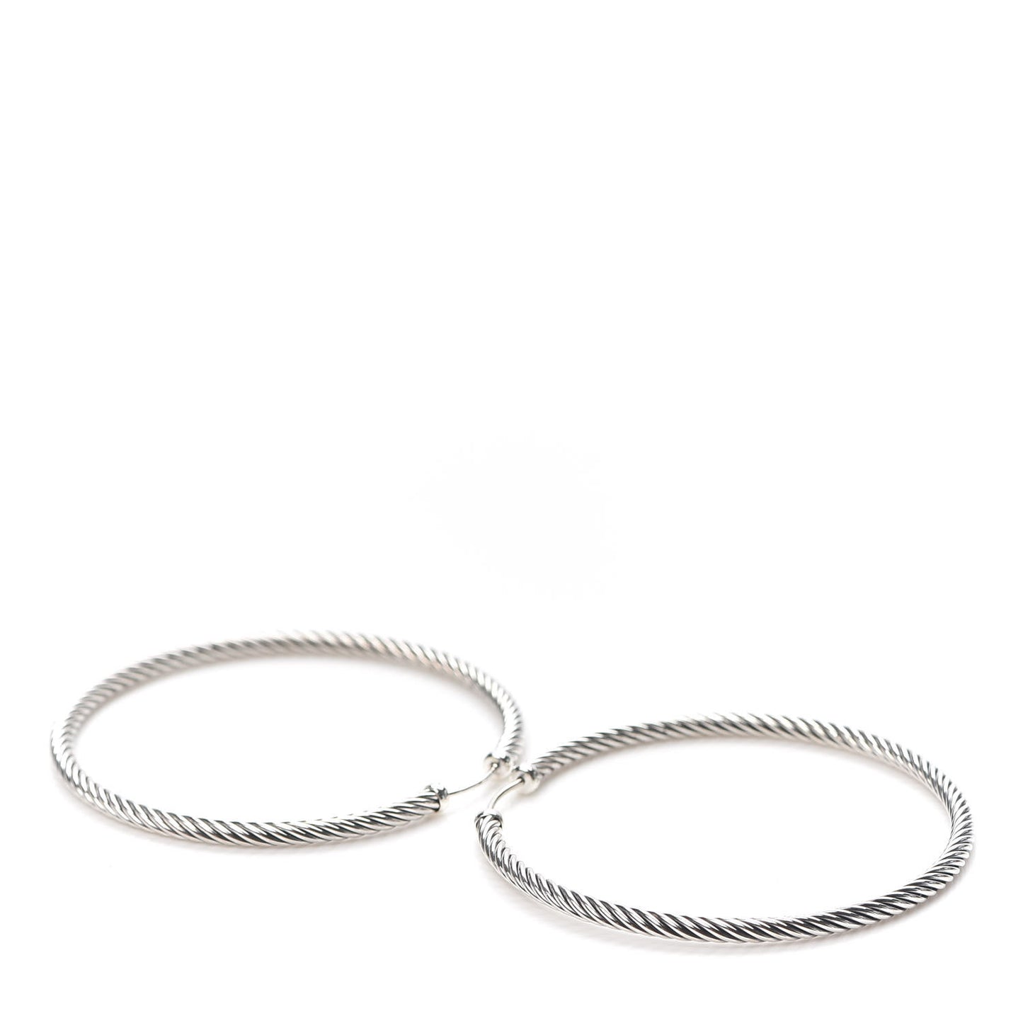 Sterling Silver Large Cable Classics Hoop Earrings