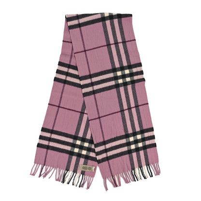 Burberry Cashmere Giant Icon Check Fringe Scarf Ash Rose 2 of 3