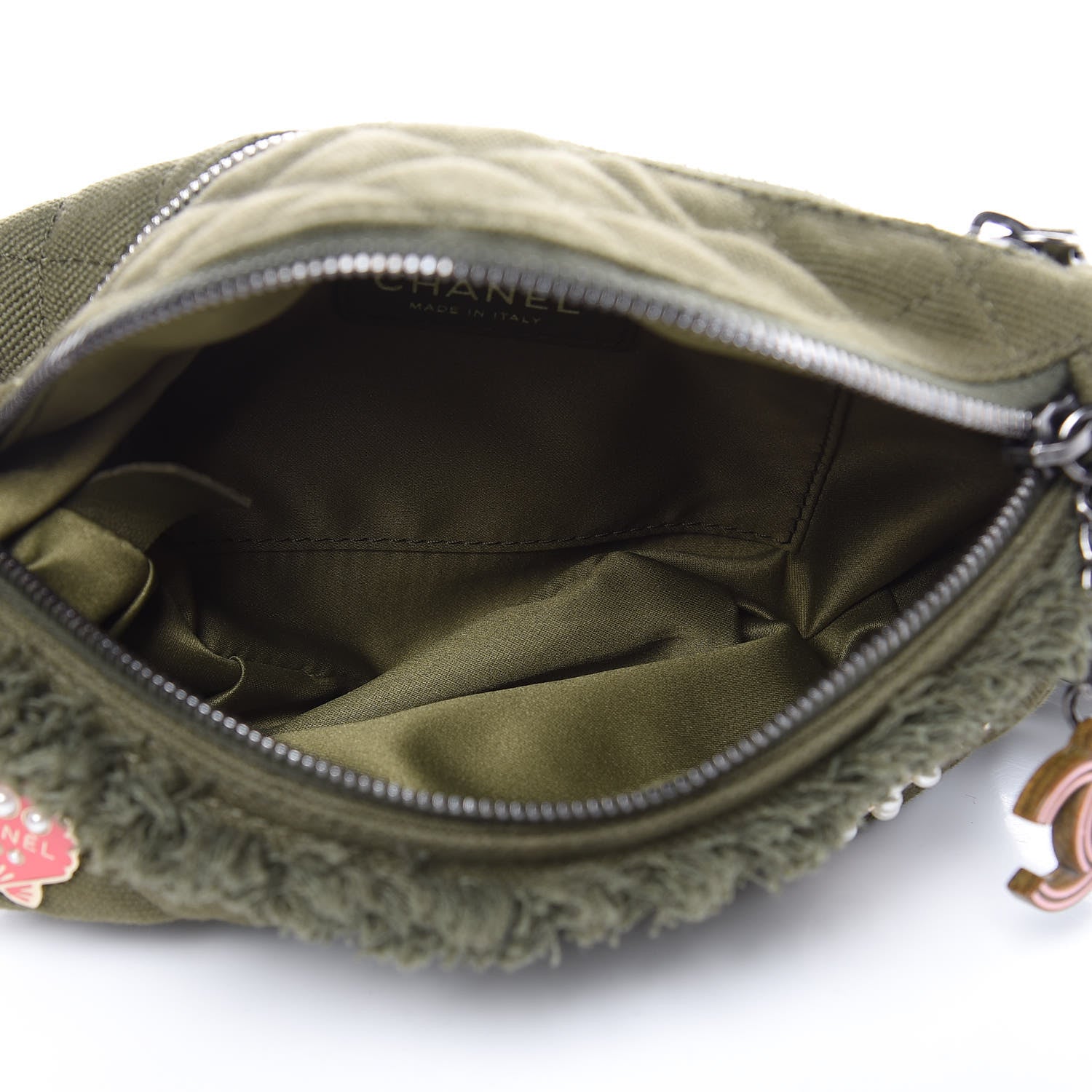 Chanel Canvas Lambskin Quilted Coco Cuba Charms Waist Bag Khaki 5 of 8