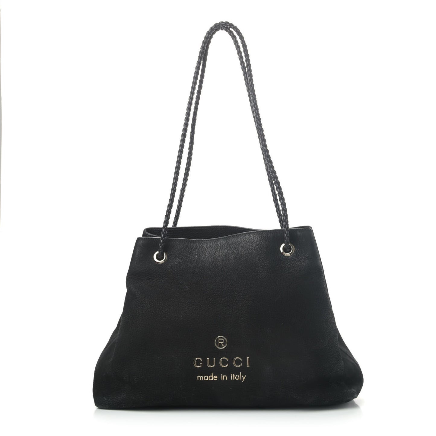 Calfskin Medium Braided Handle Gifford Tote Black