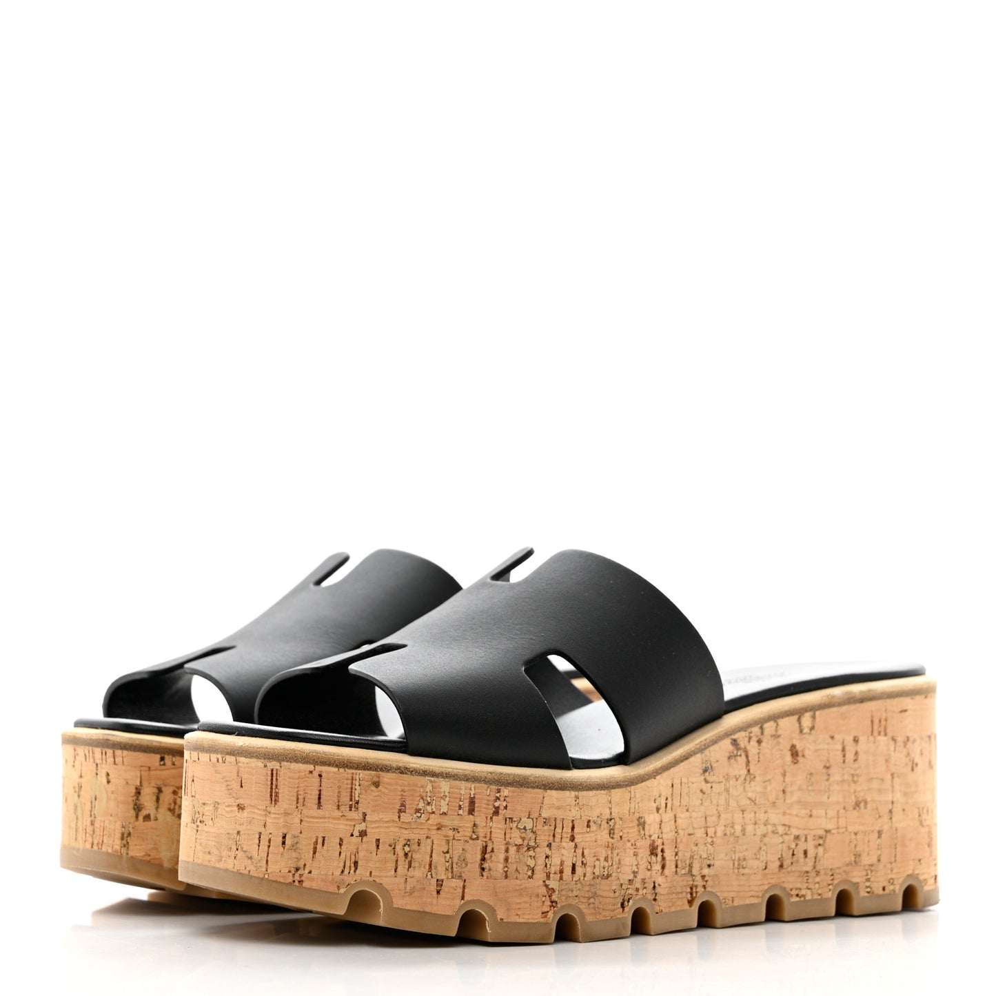 Calfskin Cork Eze 30 Sandals 36 Black