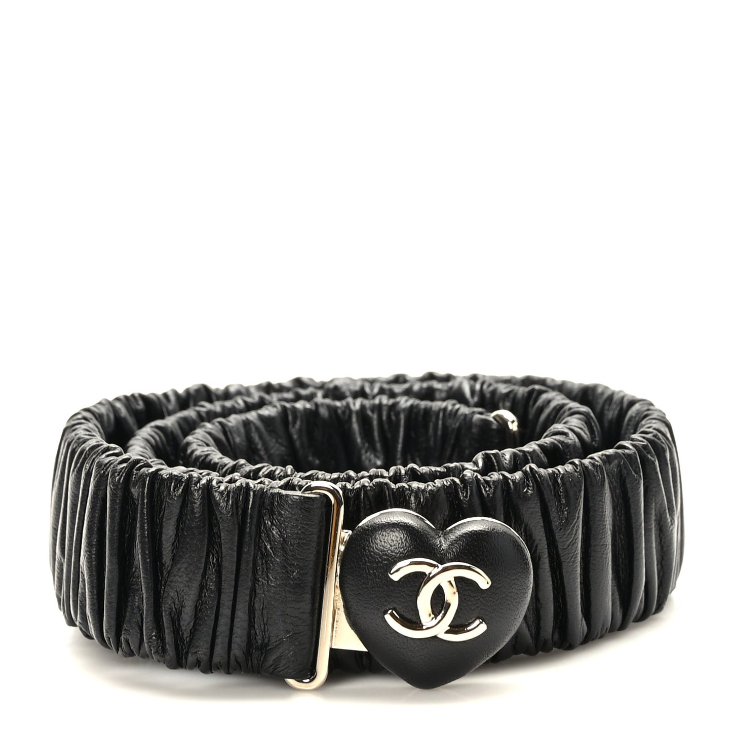 Calfskin CC Heart Belt 85 34 Black