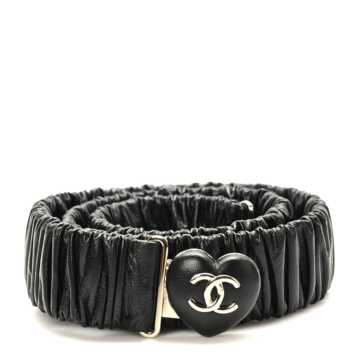 Chanel Calfskin CC Heart Belt 85 34 Black 1 of 5