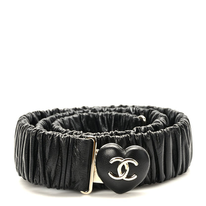 Chanel Calfskin CC Heart Belt 85 34 Black 1 of 5