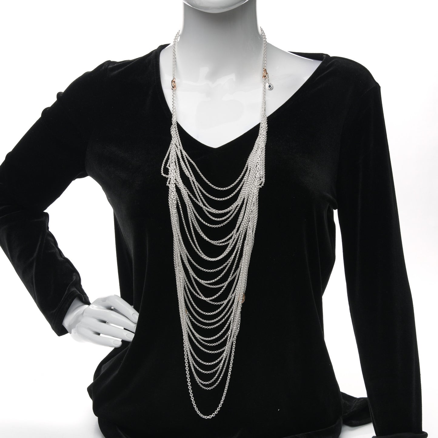 Sterling Silver 18K Rose Gold New Farandole Necklace
