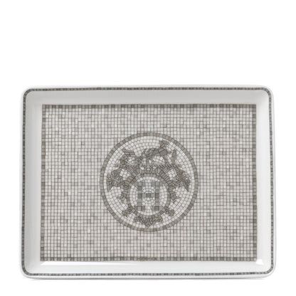 Hermes Porcelain Mosaique Au 24 Sushi Plate Platine 1 of 4