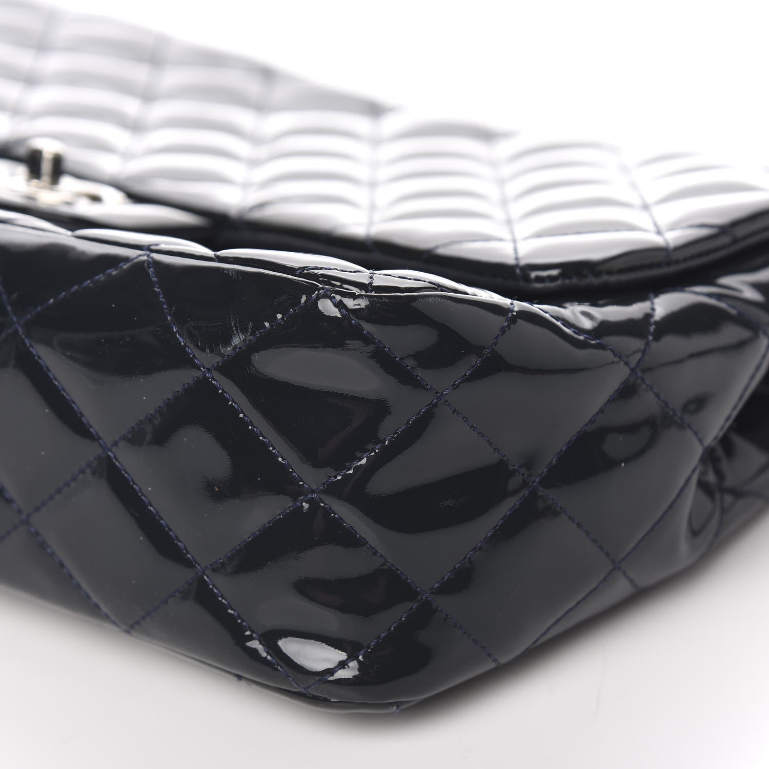 Chanel Patent Quilted Jumbo Single Flap Navy 8 of 9